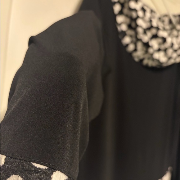 Black and White Polka Dot Cowl Neck Top - Picture 6 of 6
